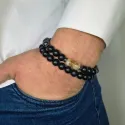 Zestaw Bransoletka męska bogactwo ochrona równowaga cytryn hematyt agat 8mm